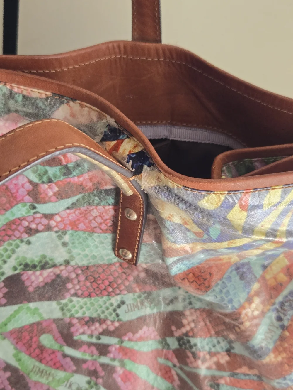 GUC Jimmy Choo Large Animal Print Tote Bag - Picture 3 of 16